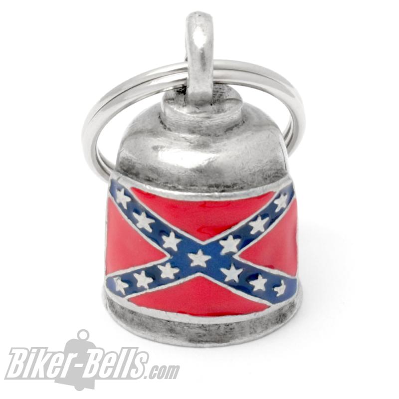 Biker-Bell mit Südstaaten Flagge Stainless Banner Motorradfahrer Geschenk Ride Bell